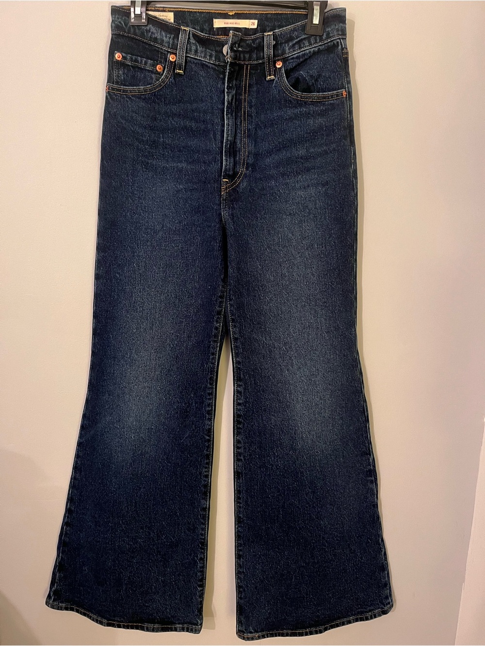 Levi’s Premium Ribcage Bell Wide-Leg Flare Women's Jeans in Dark Wash 26